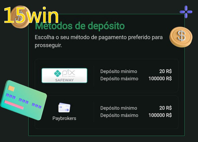 O cassino 15winbet oferece uma grande variedade de métodos de pagamento